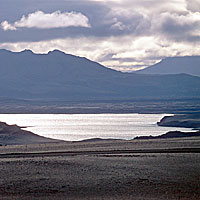 Icelandic Highland Lake and Mountain Sillouette